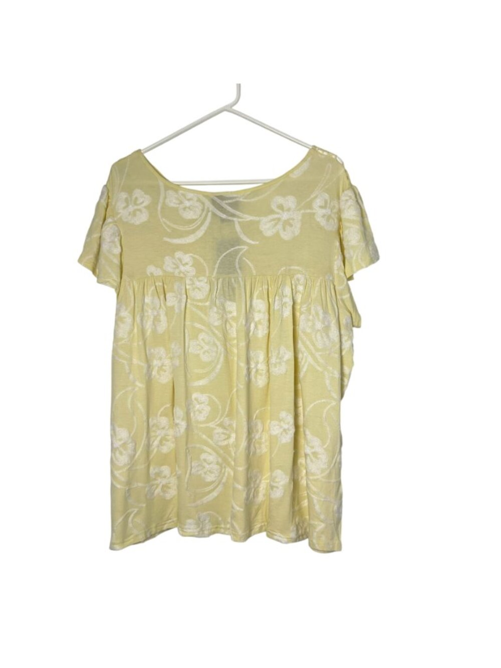 Liv Los Angeles Top Womens 1X NWT Yellow Embroidered Crochet Boho Blouse - Picture 2 of 13